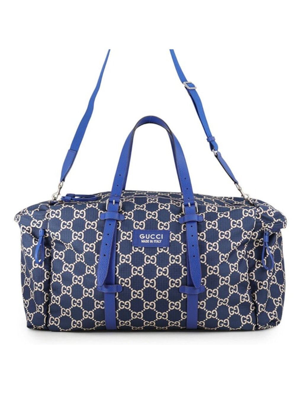 Gucci Boston Bag Maxi GG Duffle Nylon Leather 2-Way